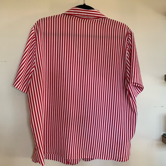 Red/White striped button down. - Picture 2 of 3